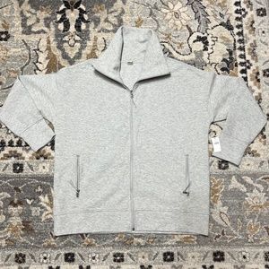 Old Navy Women's Large Grey Ribbed Full Zip Jacket
